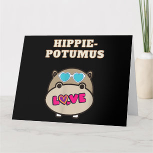Tarjeta Amante de Hippie Potumus Baby Hippopotamus