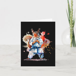 Tarjeta Amante de la ardilla Judo Karate MMA acuarela