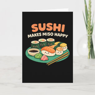 Tarjeta amante de la comida divertida Sushi Japonés Hace a