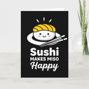 Tarjeta amante de la comida divertida Sushi Japonés Hace a