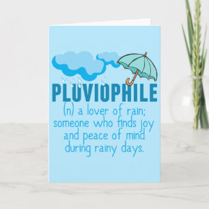 Tarjeta Amante de la lluvia Pluviophile Hermosa Sombrilla 