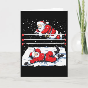 Tarjeta Amante de la lucha libre de Santa luchador Navidad