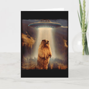 Tarjeta Amante de la marmota Marmota gritando Ufo Meme Div