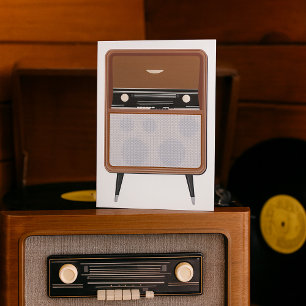 Tarjeta Amante de la música retro de radio de mediados de