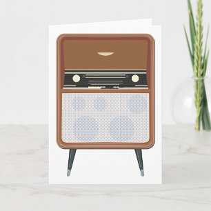 Tarjeta Amante de la Música Retro Radio Vintage de Mediano