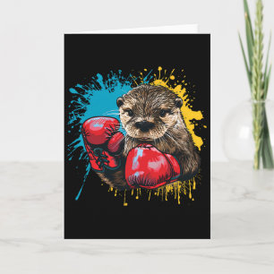 Tarjeta Amante de la nutria del boxeo Guantes de boxeo Kic