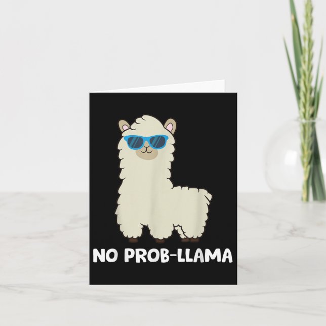 Tarjeta Amante de las Llamas - Sin Prob-llama Alpaca Sin P (Anverso)