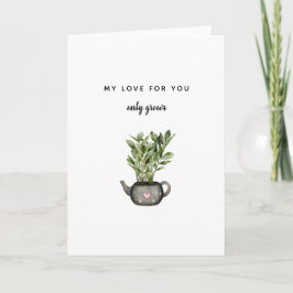 Tarjeta amante de las plantas Amor Crece aniversario San V