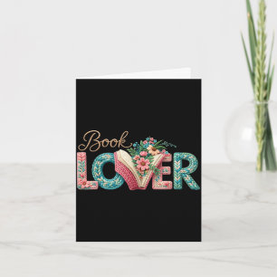 Tarjeta Amante de libros divertidos libro vintage floral l