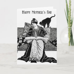Tarjeta Amante de los libros del Día de la Madre Vintage A