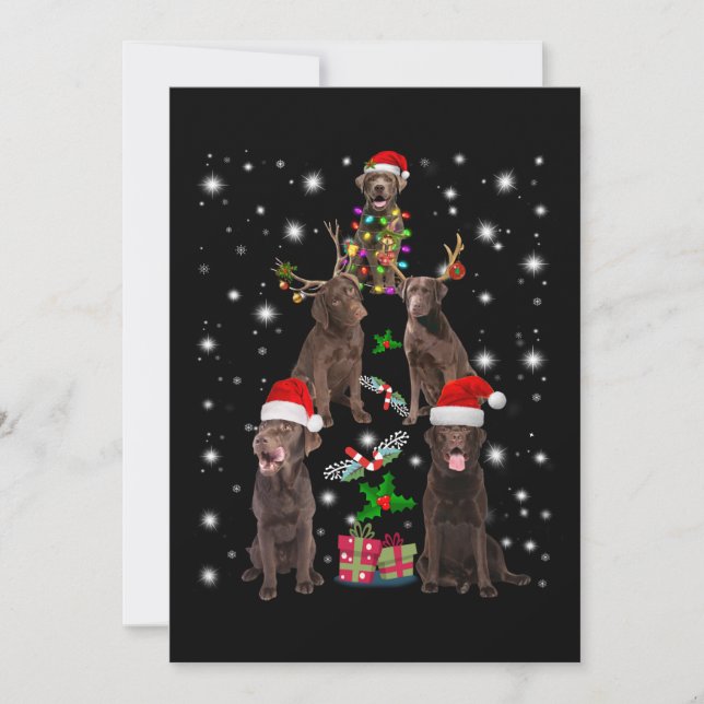 Tarjeta Amante de los Perros | Árbol de Navidad de Labrado (Anverso)