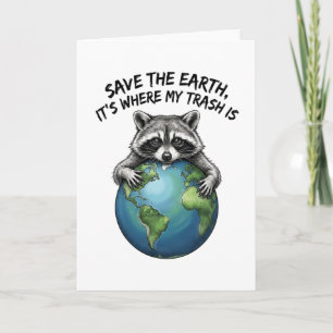 Tarjeta Amante de Mapache Genial Salva La Tierra Es Donde 