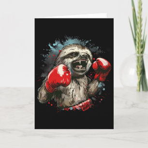 Tarjeta Amante de perezoso de boxeo Guantes de boxeo Kickb