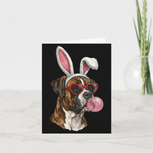 Tarjeta Amante de perro boxer conejo de Pascua 