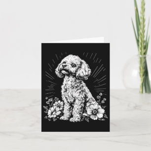 Tarjeta Amante de Perro Caniche Estilo Retro Tatuaje _1