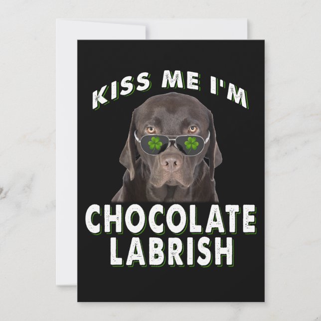 Tarjeta Amante de Perros | Bésame Soy Labrish de Chocolate (Anverso)