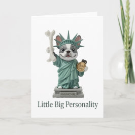 Tarjeta Amante de Perros Bulldog Francés Estatua de la Lib