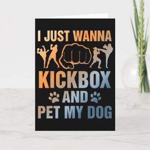 Tarjeta Amante de perros de kickboxing divertido Solo quie