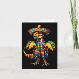 Tarjeta Amante de tacos de dinosaurio T-rex Cinco De Mayo