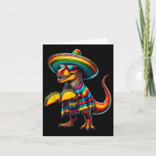 Tarjeta Amante de tacos de dinosaurio T-rex Cinco De Mayo 