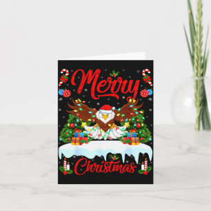 Tarjeta Amante del águila calva Luces de Navidad Santa Águ