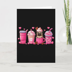 Tarjeta Amante del café Pug Inside Cup Día de San Valentín