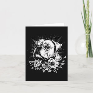 Tarjeta Amante del Estilo de Tatuaje Bulldog Perro Retro