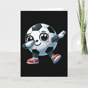 Tarjeta Amante del fútbol que hace Dabbing Lindo bebé niño