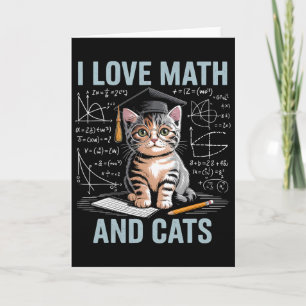 Tarjeta Amante del gato de las matemáticas, profesor diver