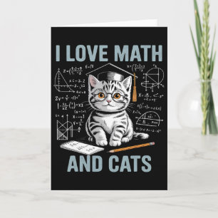 Tarjeta Amante del gato de las matemáticas, profesor diver