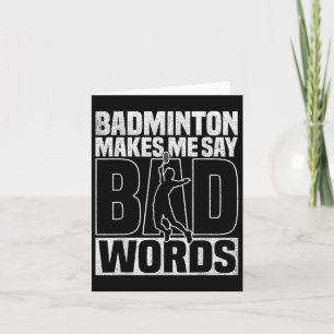 Tarjeta Amante del juego de bádminton malas palabras volan