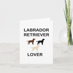 Tarjeta amante del labrador retriever siluetas de todos lo
