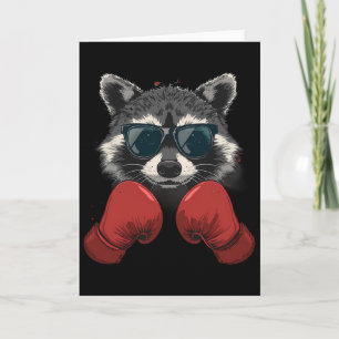 Tarjeta Amante del mapache de boxeo guantes de boxeo kickb