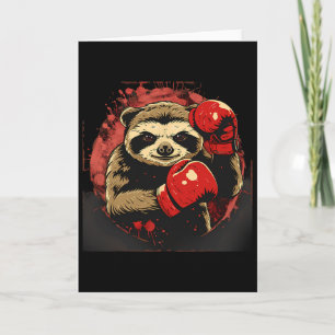 Tarjeta Amante del perezoso de boxeo Guantes de boxeo Kick
