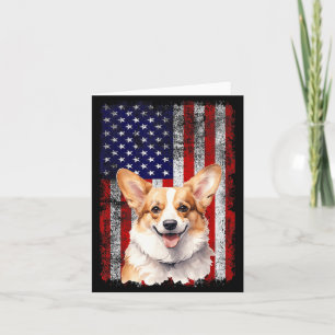 Tarjeta Amante del perro Corgi Bandera de EE. UU. 4 de jul