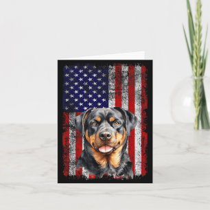 Tarjeta Amante del perro Rottweiler Bandera de EE. UU. 4 d