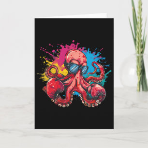 Tarjeta Amante del pulpo boxeador criatura marina océano p