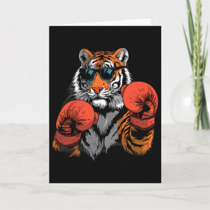 Tarjeta Amante del tigre de boxeo Guantes de boxeo Kickbox
