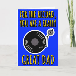 Tarjeta Amante del Vinilo Azul Día del Padre