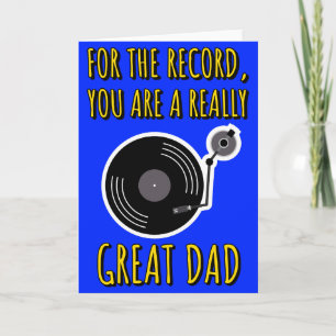 Tarjeta Amante del Vinilo Azul Día del Padre