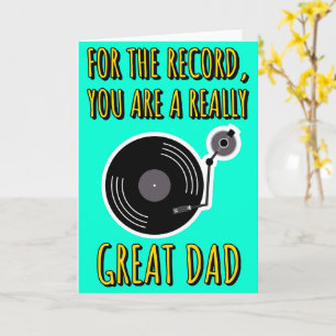 Tarjeta Amante del Vinilo Cumpleaños Divertido Azul Día de