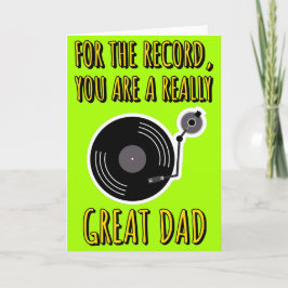 Tarjeta Amante del Vinilo Verde Día del Padre