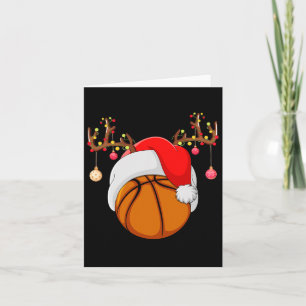 Tarjeta Amante divertido del baloncesto Reno Santa balonce
