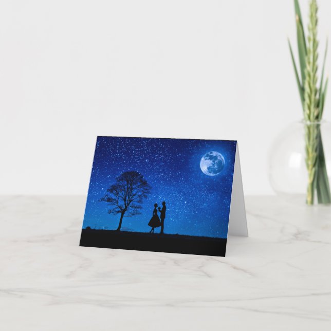 Tarjeta Amantes bajo una luna llena    (Anverso)