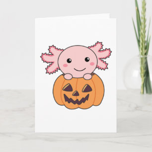Tarjeta Amantes de Ajolote de Calabaza Animales Dulces par