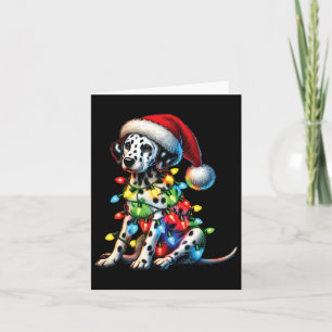Tarjeta Amantes de Animales Dálmata Gorro de Santa Navidad