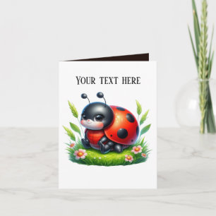 Tarjeta Amantes de cucharadita de ladybug agregan mensaje