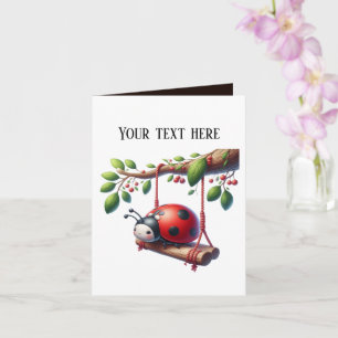 Tarjeta Amantes de cucharadita de ladybug agregan mensaje