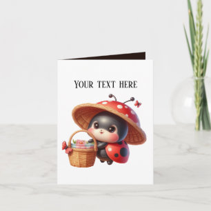 Tarjeta Amantes de cucharadita de ladybug agregan mensaje