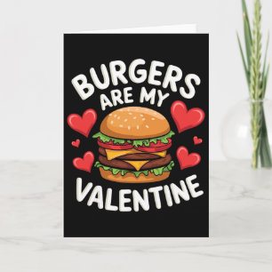 Tarjeta Amantes de hamburguesas divertidas de San Valentín